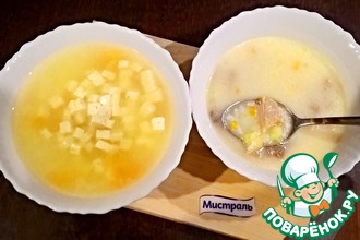 Сырный суп с рисом