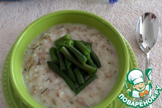 Сливочный суп с рисом и фасолью