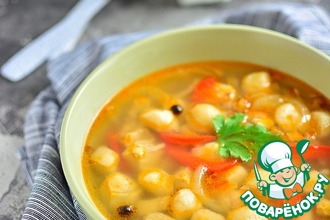 Мясной гречневый суп с тестом