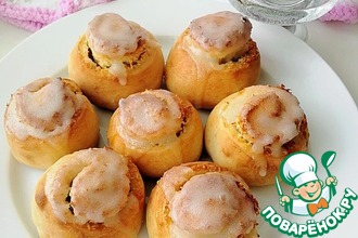 Постные кокосовые булочки с глазурью