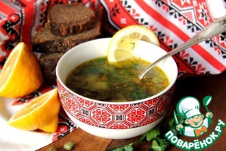 Суп с морской капустой и каперсами