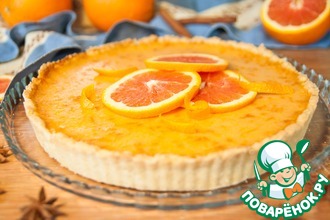 Тарт с начинкой из красных апельсинов