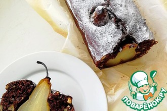 Постный кекс с грушами
