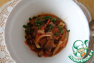 Тушеные баклажаны с овощами