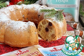 Кекс с черноплодной рябиной и грушей