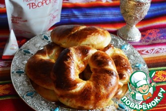 Булочки-ачма с творогом и зеленью