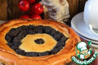 Творожная запеканка с вишней и маком
