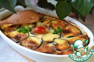 Макаронная запеканка с баклажаном