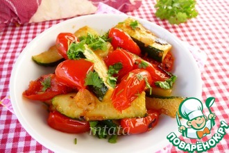 Закуска из цуккини с помидорами