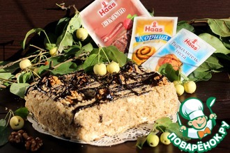 Яблочный торт с коричным кремом