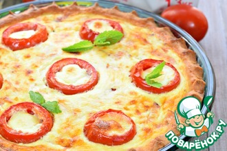 Киш творожный с помидорами