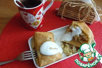Блины с капустой и яйцом