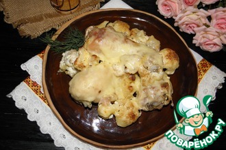 Курица с цветной капустой под сыром