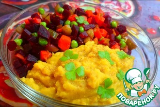 Свекольный салат с гороховой пастой