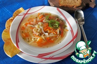 Суп с курицей, сельдереем и фенхелем