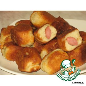 Творожные колбаски с сосисками