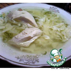 Куриный суп с домашней лапшой
