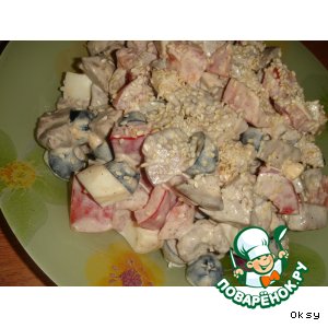 Салат из куриной печени с помидорами