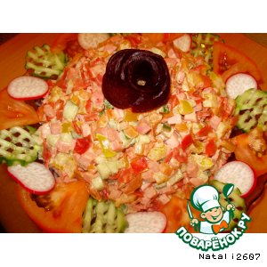 Салат "Разноцветная мозаика"
