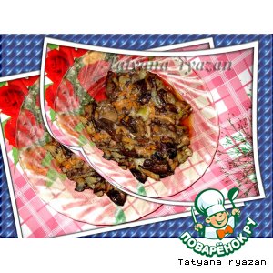 Тушеные грибы с кабачком