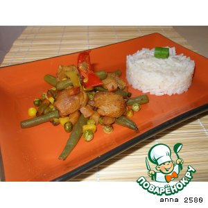 Овощи-карри с соевым мясом