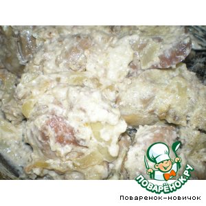 Печень со сметаной