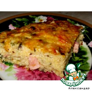 Запеканка с капустой и ветчиной