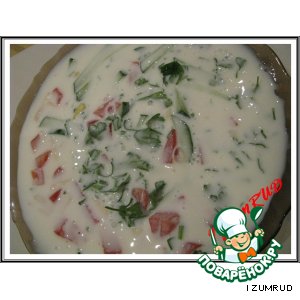 Холодный суп из кефира с овощами