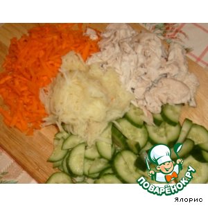 Салат с курицей и ананасом