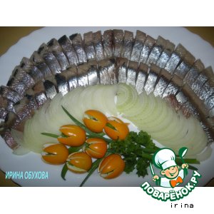 Картофель, запеченный в микроволновке, с сельдью
