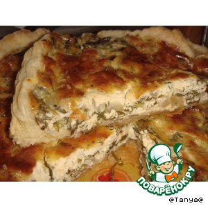 Пирог с творогом и шпинатом