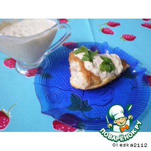 Морской окунь под соусом