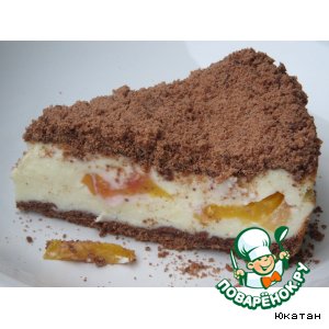 Пирог творожный с персиками "Искушение в раю"