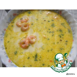 Сырный суп с креветками