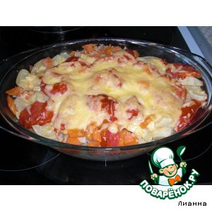 Запеканка с рисом и кабачками