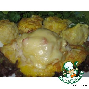 Куриные шницели, запечeнные с начинкой