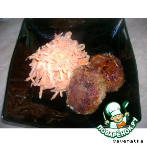 Бифштекс с морковью и сыром