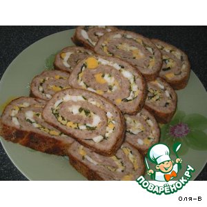 Мясной рулет с яичной начинкой
