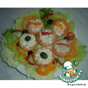 Закусочные тарталетки "Три салата"