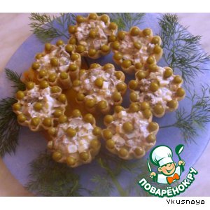 Тарталетки с салатом из куриной печени
