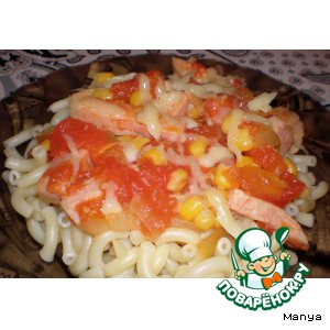 Макароны с ветчиной и томатным соусом