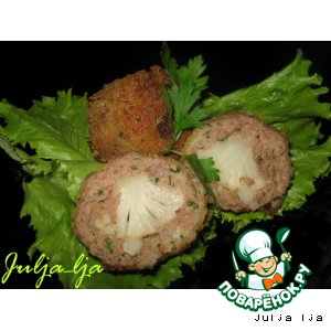 Мясные колобки с хрустящей корочкой и цветной капустой