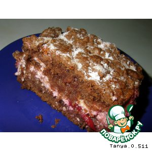 Пирог с творогом и вишнями