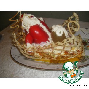 Закусочный тортик "Сани деда мороза"
