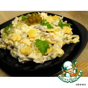 Салат из куриных сердечек