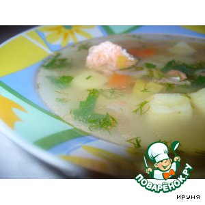 Суп из форели с вином