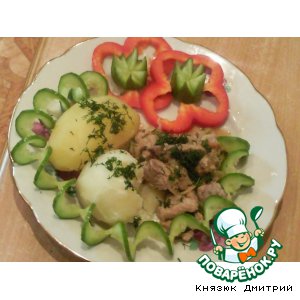 Свинина с яблоками и коньяком