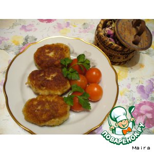 Куриные котлетки с горошком