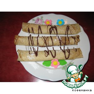 Постные блины с бананом и шоколадом