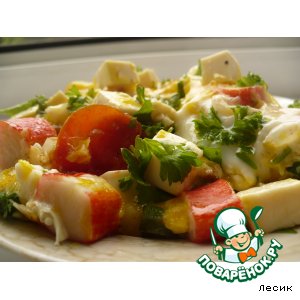 Яичница с крабовыми палочками